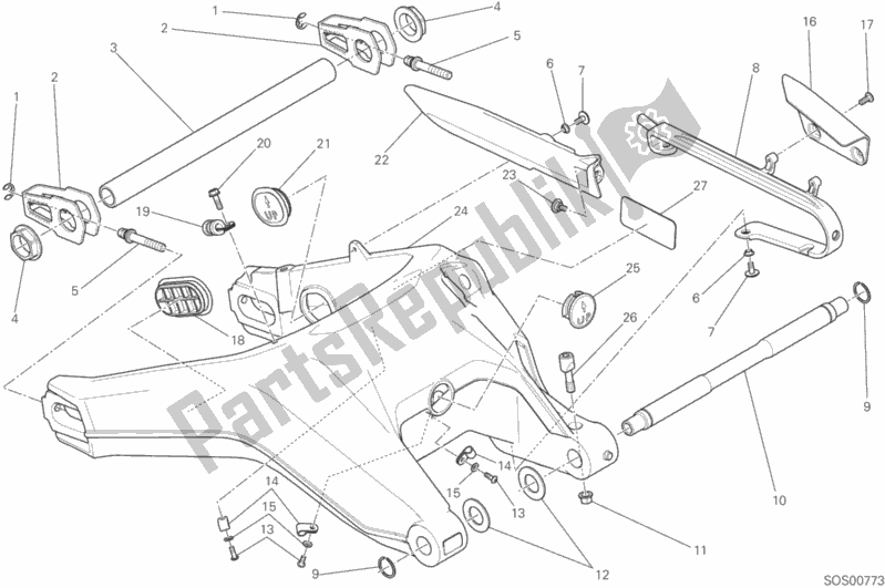 All parts for the 027 - Forcellone Posteriore of the Ducati Scrambler Classic Thailand 803 2018